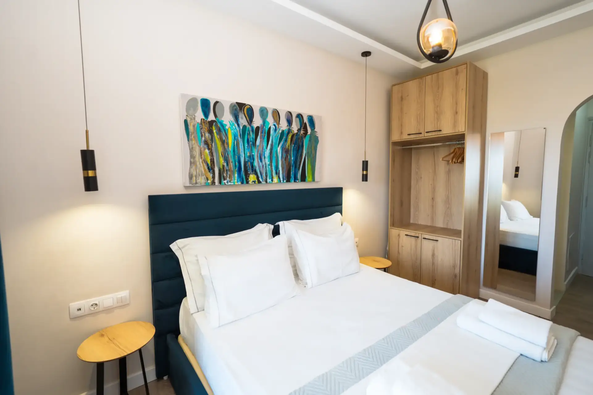 Studio bedroom with wardrobe