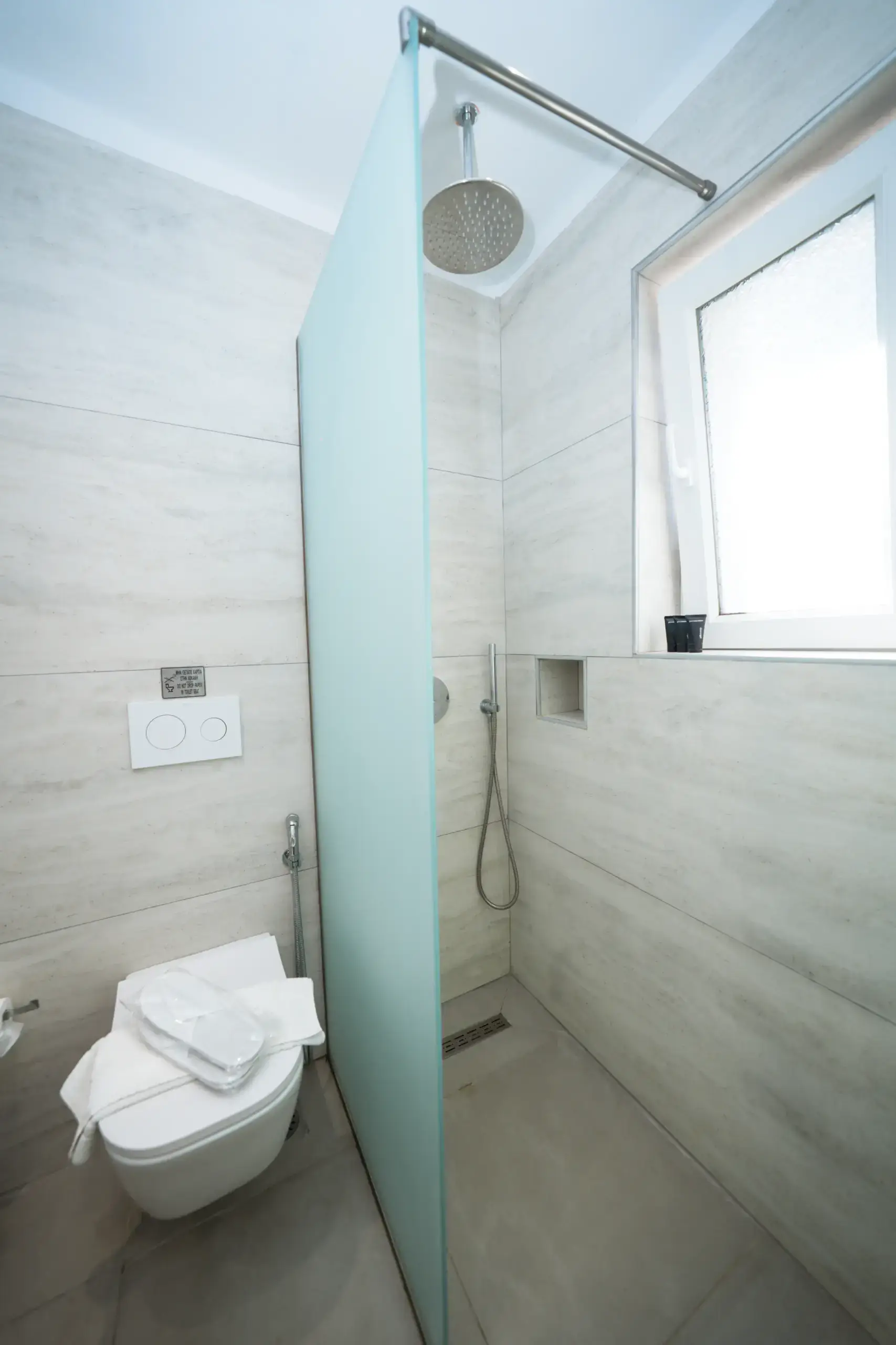 Studio bathroom with shower