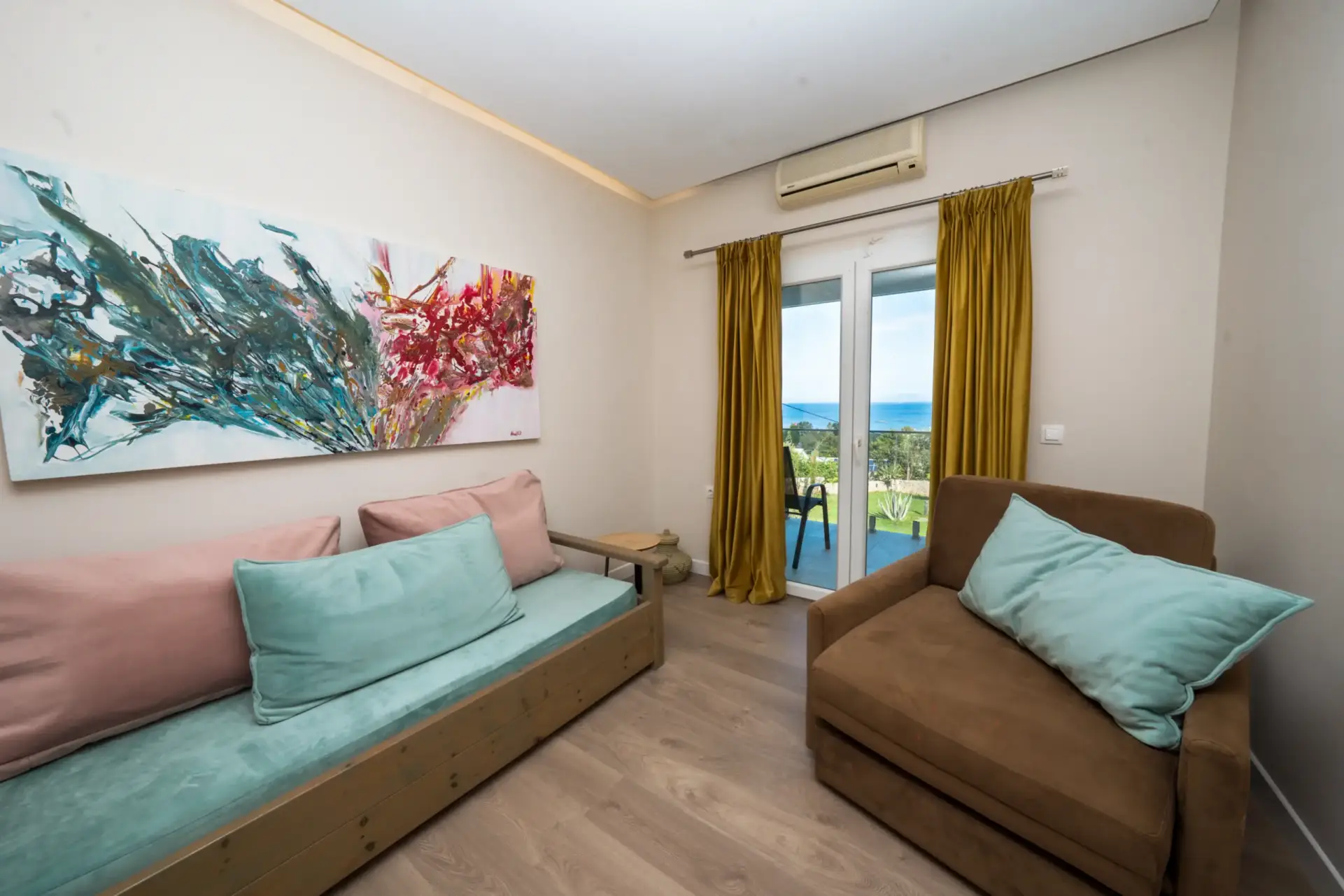 One Bedroom Apartment living room with balcony