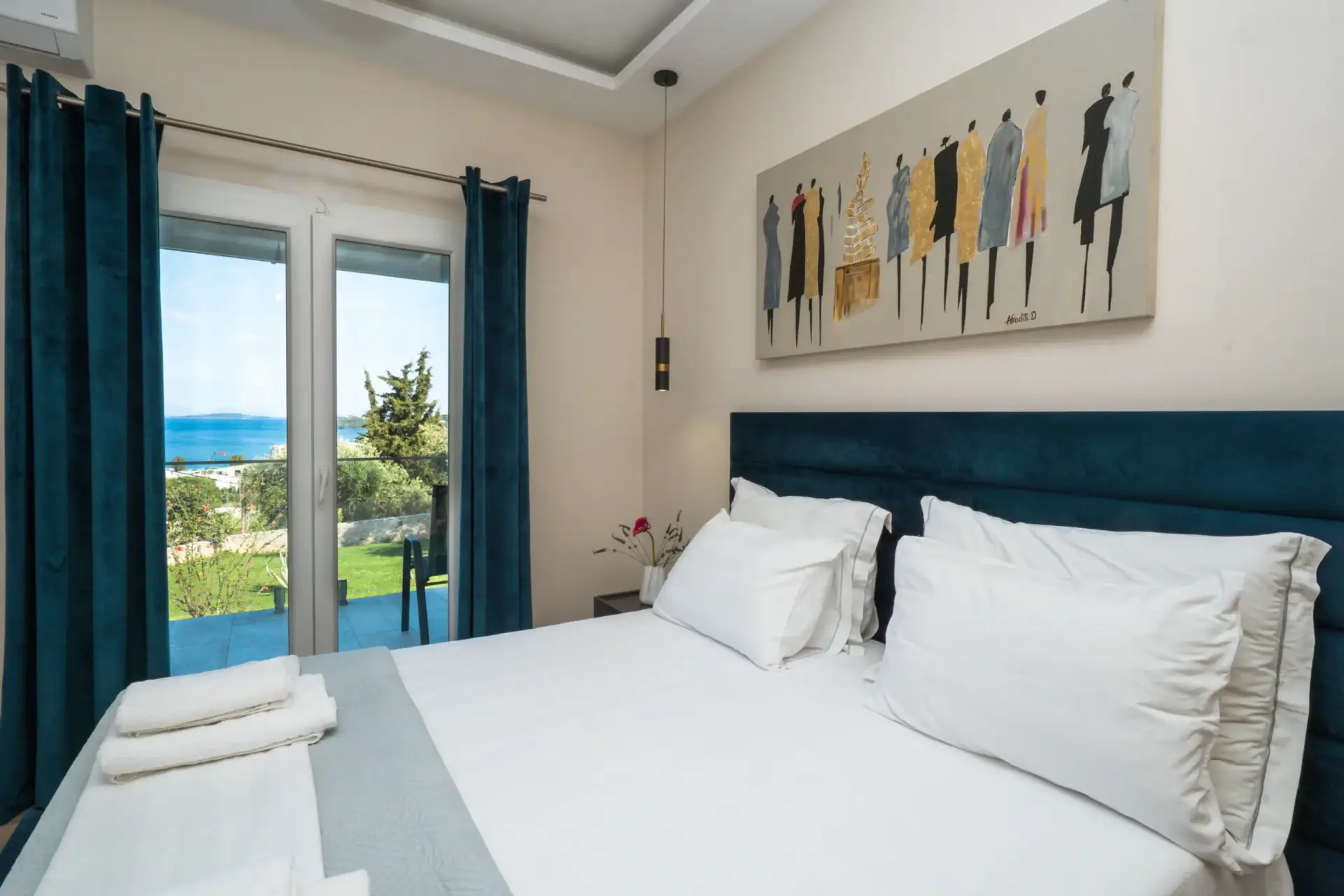 One Bedroom Apartment bedroom with balcony view